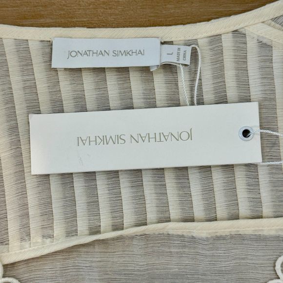 NWT* Jonathan Simkhai Rhodes Summer Lace Up Blouse - Women's Large - Picture 7 of 12